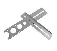 Localizador de agujeros ajustable para taladrar cerámica, mármol, madera; guía de regla de posicionamiento de acero inoxidable con ajustes de 25 mm, 40 mm, 45 mm para perforación precisa