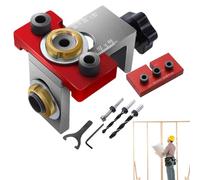 Localizador de ejercicios de carpintería, plantilla de perforación para agujeros rectos - Localizador de puñetazos de paneles de panel de madera ajustable | Guía de perforación profesional de herramie