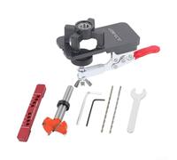 Localizador de guía de taladro de bisagra oculta de 35 mm con barra de tope ajustable, plantilla de apertura de agujeros de bisagra de puerta de gabinete de aleación de aluminio, para tableros de 12