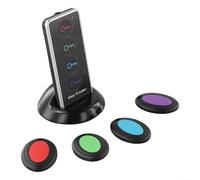 Localizador de llaves 4 en 1, inalámbrico, 1 transmisor, 4 receptores, localizador de objetos con luz LED, alcance de 30 m, 80 dB, alarma fuerte para llaves, cartera, mando a distancia para mascotas