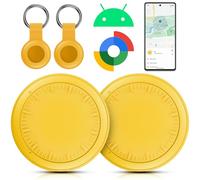 Localizador de llaves Air Tracker 2 Pack Android Smart Tag compatible con Google Buscar mi dispositivo (Android solamente), localizador de llaves Bluetooth para llaves, equipaje