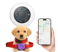 Localizador de Mascotas - TRY&GETFUNstore - Localizador GPS Perros sin Cuota | Rastreador en Tiempo Real con Find My | iOS | Compacto Resistente al Agua IPX7 | Ideal Coche Niños Equipaje. Talla M ROJO