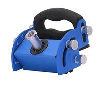 Localizador de orificios para carpintería de aleación de aluminio - Posicionador de guía de broca inclinado ajustable de 0 a 90 grados - Herramienta de apriete manual negra para (Azul)