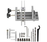 Localizador de orificios para carpintería Localizador de punzones Herramienta de guía de broca Perilla de rotación de sujeción ajustable Manga de taladro de rueda excéntrica