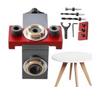 Localizador de perforación para carpintería, máscaras de agujeros rectos, Panel de madera ajustable Localizador de punzonadora, Centro de cola de doweling, guía de herramientas