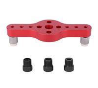 Localizador de perforaciones para carpintería en aleación de aluminio, guía de taladro para abrir orificios rectos con manguitos de taladro de 6 mm, 8 mm y 10 mm, plantilla de