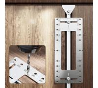 Localizador de taladro de acero inoxidable para armarios de madera, plantilla de posicionamiento para cajón frontal y puerta de montaje (grande)