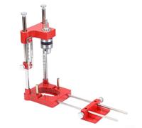 Localizador de taladro para carpintería, posicionador de perforación portátil, dispositivo de posicionamiento para carpintería, mini máquina de prensa de taladro de banco ajustable (rojo)