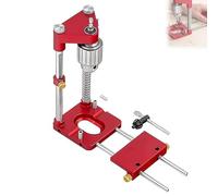 Localizador de taladros para carpintería, localizador de guía de plantilla de taladro de acero de aleación ajustable, accesorio de plantilla de perforación portátil, para herramientas de carpinte Red