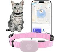 Localizador Gatos - Localizador GPS Perros y Tractive GPS Dog | Collar Gato GPSs con Bluetooth y Apple Find | Compatible con Android y iOS | Sin Suscripción Mensual (Rosa)