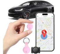 Localizador GPS para Coche,Rastreador GPS Coche Magnético,Tag Localizador Oculto,Sin Cuota Mensual,Cobertura Global,Compatible con iOS y Android,Apto para Vehículos,Mascotas y Equipaje-Rosa