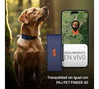 Localizador GPS para Perros - PAJ PET Finder 4G Azul - Ligero e impermeable. Para cualquier collar y mascota. Ubicación en vivo y alertas de fuga.