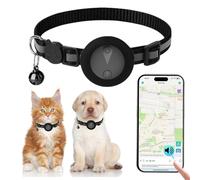 Localizador GPS Perros Compatible con Sistemas iOS y Android GPS Dog Reproducción del Historial de Rutas de 7 Días GPS para Gatos Localizador para Mascotas Resistente al Agua (IP67) -Negro