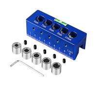 Localizador multifuncional de perforación de posicionamiento de agujeros, compatible con 5 tamaños de broca de 6/7/8/9/10 mm, guía de bloques de taladro compacto para bancos de trabajo