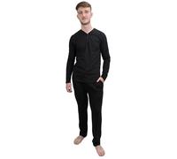 Location Clothing Conjunto de pijama de algodón para hombre, tallas S-4XL, Negro Dauphin, 3XL