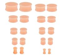 LOCCY 20 dilatadores de silicona para oídos, dilatadores de oreja, dilatadores de oreja para hombres y mujeres, 4/5/6/8/10/12/14/16/18/20 mm - Negro/Blanco/Piel (Color Piel)