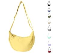 LOCCY Bolsa Media Luna para Mujer Bolsa Media Luna de Nylon Bolsa Dumpling Bolsa Crossbody Mujer Bolsa de Hombro de Nylon con Correa Ajustable Bolso Media Luna Portátil para Uso Diario