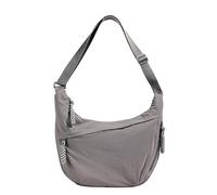 LOCCY Bolso cruzado Crescent para mujer, bandolera de nailon con forma de media luna, bolso estilo hobo, multibolsillos con correa ajustable para viajes, compras y trabajo (Gris)