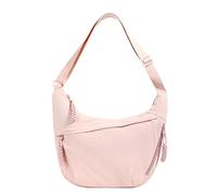 LOCCY Bolso cruzado Crescent para mujer, bandolera de nailon con forma de media luna, bolso estilo hobo, multibolsillos con correa ajustable para viajes, compras y trabajo (Rosa Claro)