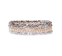 LOCCY Pulsera de cuentas boho Braceletas de cuentas de piedra de cristal de múltiples capas para mujeres Pulseras estacionadas Joyas de moda (amarillo4)