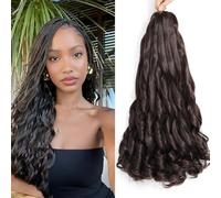 Locescsoc 24 Inch French Curls Braiding Hair 8 Packs Spanish Curly Braids Pre Stretched Loose Wave Soft French Curl Synthetic Braiding Hair Extensions for Women (4#, 24 Inch (Pack of 8))