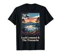 Loch Lomond Trossachs Escocia Senderismo Puesta de Sol Arte Camiseta