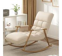 LOCHE Mecedoras comodas Salon,butaca Dormitorio,Mecedora,butacas de Salon sillones para el salón,120 kg,para Salón, Dormitorio, Terraza,Estructura de Metal,Sillas Ergonómicas (Color : White)