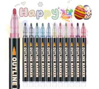 Lociban 12 Colores Rotuladores Purpurina, Rotuladores Magicos, Regalos Niñas 4-12 Años, Rotulador de Doble Línea para Manualidades, Scrapbooking, Album Fotos, Tarjetas Regalo, Regalos Cumpleaños