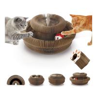 Lociban Magic Organ Juguete Rascador para Gatos, 2 en 1 Tabla de Rascar Plegable con Bola de Campana, Juguetes Gatos Interactivos para Interiores