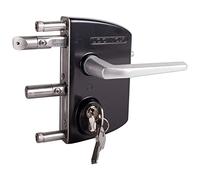 Locinox Cerradura Puerta LAKQ4040 U2, Tiefscharz Ral 9005 para 40 Hasta 60mm Rahmenprofile - Gartentorschloss, Flügeltorschloss, Caja de Cierre Con Cilindro para Desatornillar, Gartentürschloss