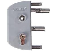 LOCINOX LAKZ4040P1L7040VCAP LAKZ4040 P1L - Cerradura de rejilla para tubo cuadrado de 40 mm (aluminio RAL7040), color plateado