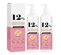 Loción con Ácido Glicólico al 12%, Crema Corporal Exfoliante e Hidratante, Exfoliante Corporal, Mejora la Piel Opaca y Suaviza la Piel, 120 ml (2PCS)