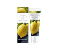Loción corporal calmante de leche y limón; loción hidratante refrescante, aromática y no grasa; efecto iluminador y aclarador; hidratación duradera.