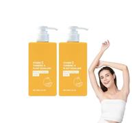 Loción corporal con cúrcuma y vitamina C: humectante iluminador y reafirmante para rostro y cuerpo. Ayuda a unificar el tono de la piel y a mejorar la apariencia de las manchas oscuras (2 botellas)