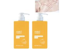 Loción corporal de cúrcuma y vitamina C, cuidado radiante e hidratante para el rostro y el cuerpo, crema reafirmante y calmante, cuidado ligero y no graso para el día a día (2 unidades)