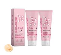 Loción corporal enriquecida con glutatión, hidratante brillante para mujeres y hombres, crema hidratante con niacinamida, ácido hialurónico, mejora los puntos oscuros, sensitive Skin Safe (2 unidades)