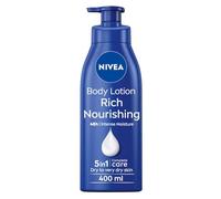 Loción corporal Rich Nourishing de NIVEA (400ml) con efecto durante 48 horas, crema hidratante intensiva con aceite de almendras, fórmula hidratante cremosa