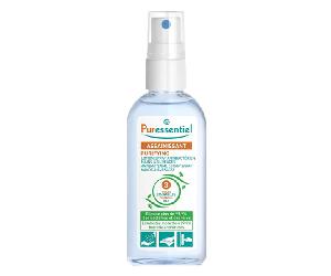 Loción desinfectante en spray Puressentiel, antibacteriana para manos y superficies, 80 ml.