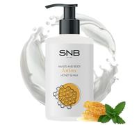 Loción profesional de manos y corporales SNB con miel y leche, 250 ml, cuidado hidratante con urea, alantoína y extractos de hierbas, para piel suave, ideal para el hogar y el estudio