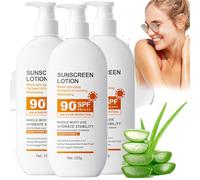 Loción Protectora Solar, Protector Solar Facial Y Corporal FPS 90, Protector Solar FPS 90 De Gran Capacidad, Protecto Sola Reparador Antiedad, Crema Solar Hidratante (3 unidades)