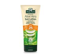 Loción Solar de Aloe Vera SPF 25 Aloe Pura, Natural, Vegetariana, Libre de Crueldad, Sin Parabenos & SLS, Escudo de Larga Duración, Protección Media, 200ml