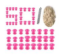 Locisne 50 pcs Silicone ninguna herramienta francesa de la trenzar del pelo de los bigudíes del calor + 1, ninguÌ n pelo de los rodillos de pelo del calor (Rizadores de pelo conjunto)