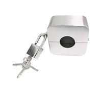 Lock - 4 pulgadas Spigot Security Device | Stainless Steel Water Tap Lockout - Weatherproof Anti Theft Faucet Protector with Padlock for Residential and Commercial Outdoor Use
