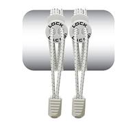 Lock Laces 674740001018 Cordones Elásticos sin Atar, Unisex Adulto, Blanco, Talla Única