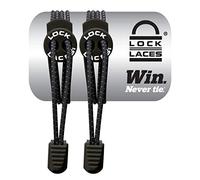 Lock Laces 674740001025 Cordones elásticos sin Atar, Unisex Adulto, Negro, Talla Única