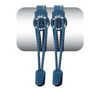 LOCK LACES - Cordones elásticos sin Nudo, para Zapatillas - 1 par (Azul Marino)