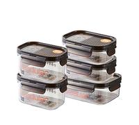 LOCK & LOCK Bisfree Juego de 5 recipientes para conservar Alimentos, sin BPA, herméticos, con Tapa, Aptos para frigorífico, congelador y microondas