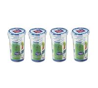 LOCK & LOCK - Caja de conservación redonda, 100 ml, claro/azul, claro, paquete de 4