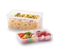 Lock & Lock - Fiambrera de plástico rectangular con compartimento separador, 1,4 l