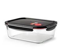Lock & Lock Recipiente para Alimentos de Vidrio Apto para Microondas - Contenedor Cuadrado con Tapa para Horno, Microondas y Congelador, 2000 ml